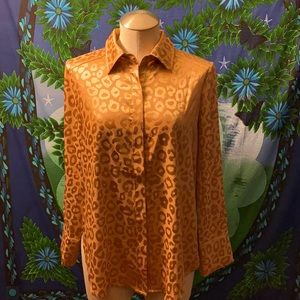 12th Tribe Leopard Print Button Down Blouse